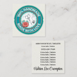 Handgjord med Kärlek SQUARE-visitkort Fyrkantigt Visitkort