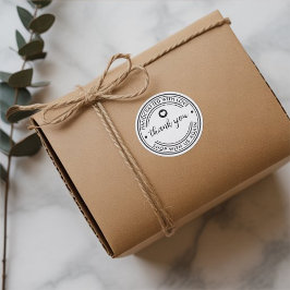 Handgjord med Kärlek Tack Anpassade Runt Klistermärke