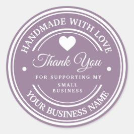 Handgjord med kärlek | Tack för den klassiska rund Runt Klistermärke