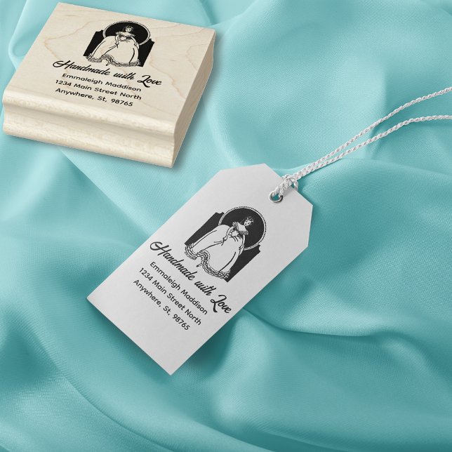 Handgjord med Kärlek Vintage Dresed Woman Stämpel (Skapare uppladdad)