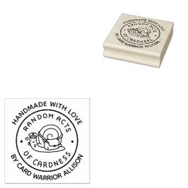 Handgjord med Kärlek Wood Art Frimärke Stämpel