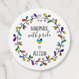 Handgjord med Pridet Rainbow 🌈 Artisan 2-sidig hä Gåvor Etiketter