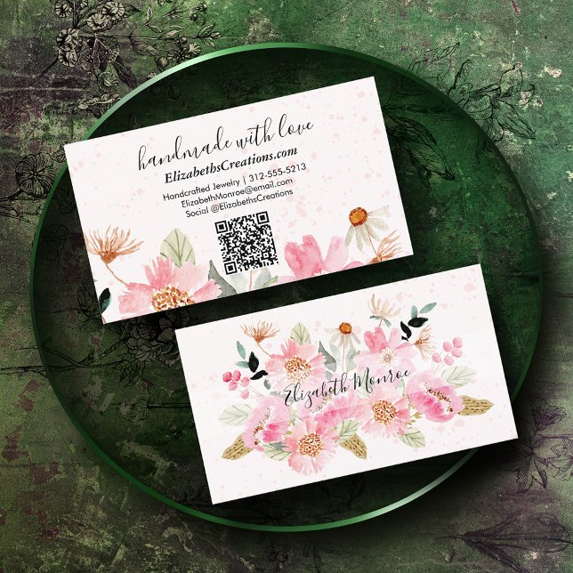 Handgjord med QR-kod för Kärlek Home Crafter Visitkort (Skapare uppladdad)