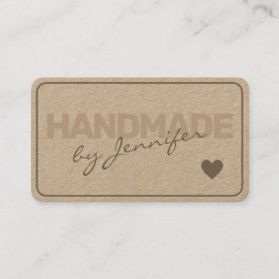 Handgjord, naturlig, Papprare, enkel Stil Heart Visitkort