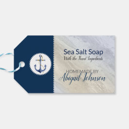 Handgjord nautisk tvål med Dead Sea Salt lera Presentetikett