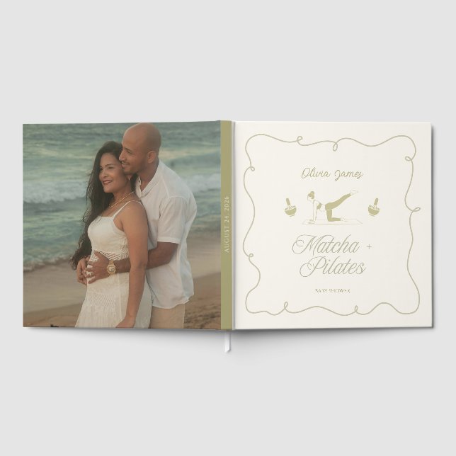 Handgjord pilates baby shower gästböcker (Full)