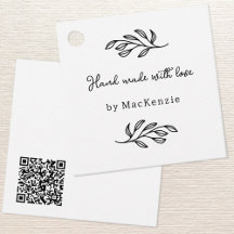 Handgjord Prislapp Med Kärlek QR Kod Botanisk