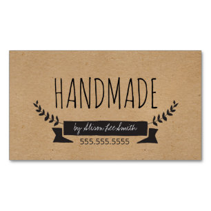 Handgjord Rustic Kraft Magnetiska Visitkort