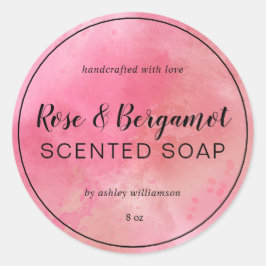 Handgjord soap Anpassningsbar Calligraphy Rosa Wat Runt Klistermärke