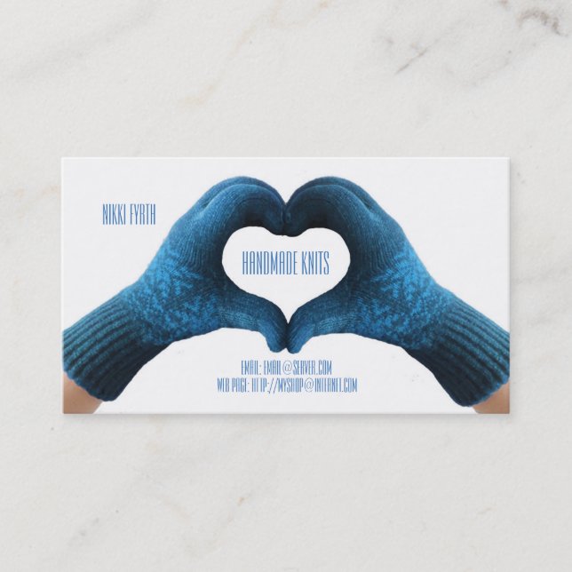 Handgjord stickavisitkort visitkort (Framsida)