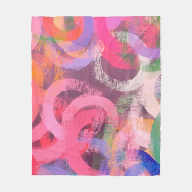 Handgjord surrealistisk abstrakt mönster. Modern k Fleecefilt (Framsidan)