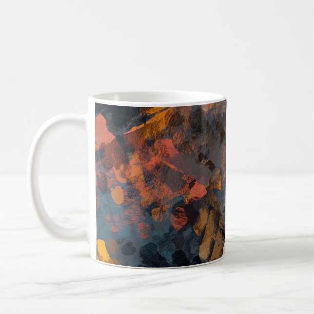 Handgjord surrealistisk abstrakt mönster. Modern k Kaffemugg (Vänster)