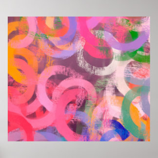 Handgjord surrealistisk abstrakt mönster. Modern k Poster