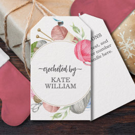 Handgjorda av anpassat namn Vattenfärg Garn presen Presentetikett