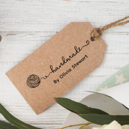 Handgjorda av Custom Name Yarn Kraft-presentkortse Presentetikett