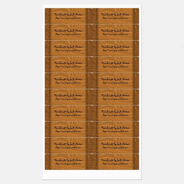 Handgjorda av - trädesign klistermärke (Ark)