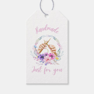 Handgjorda bara för dig - Älskar blommiga händer Presentetikett