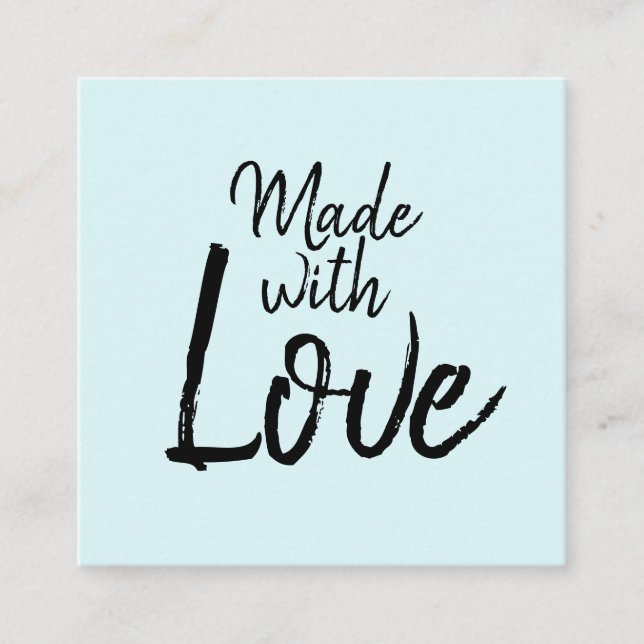 Handgjorda blåminimalistmoderna social-medier fyrkantigt visitkort (Framsida)