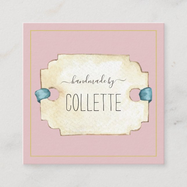 Handgjorda efter Affärskortet Logotyp kvadrat Fyrkantigt Visitkort (Framsida)