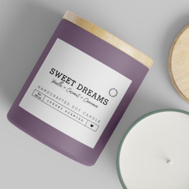 Handgjorda etikettstämplar för vit ljus mat etiketter (Skapare uppladdad)