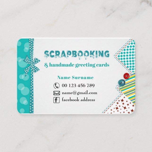Handgjorda hälsningkort & scrapbooking visitkort (Framsida)