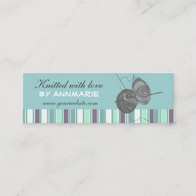 Handgjorda handarbeten för randigt elegantt mini visitkort (Framsida)