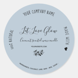 Handgjorda i logotyp av ljus, dammig blått runt klistermärke