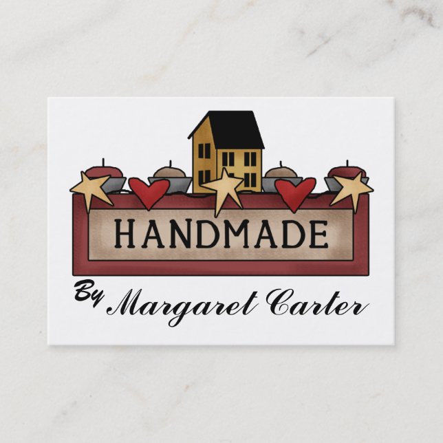 Handgjorda - Knittering Visitkort (Framsida)