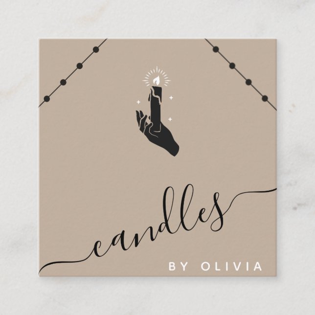 Handgjorda ljus Crafter Chic Boho Social Media Fyrkantigt Visitkort (Framsida)