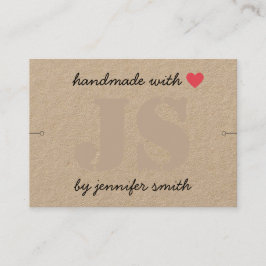 Handgjorda med Heart Bracelet Visning Card Holger Visitkort