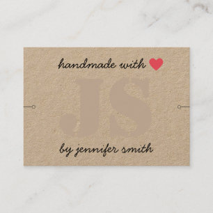 Handgjorda med Heart Bracelet Visning Card Holger Visitkort