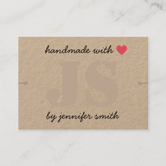 Handgjorda med Heart Bracelet Visning Card Holger Visitkort (Framsida)