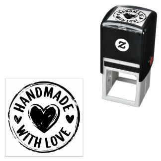 Handgjorda med Kärlek Doodle Hearts Self Inking Fr Självfärgande Stämpel