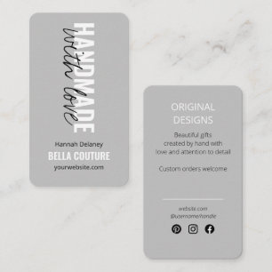 Handgjorda med Kärlek i Oversifierad typografi-Gr Visitkort