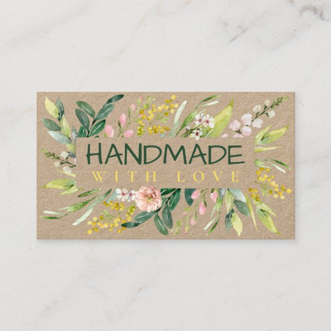 Handgjorda med Kärlek Kraft Vår Blooms Arrangemang Visitkort (Framsida)