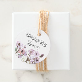 Handgjorda Med Kärlek Lila Vildblommor Gåvor Etiketter