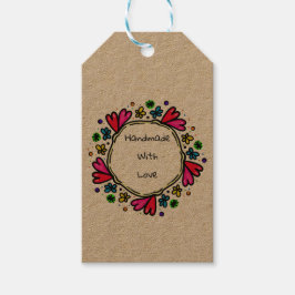 Handgjorda med kärlek märkre presentetikett