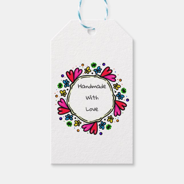 Handgjorda med kärlek märkre presentetikett (Framsidan)