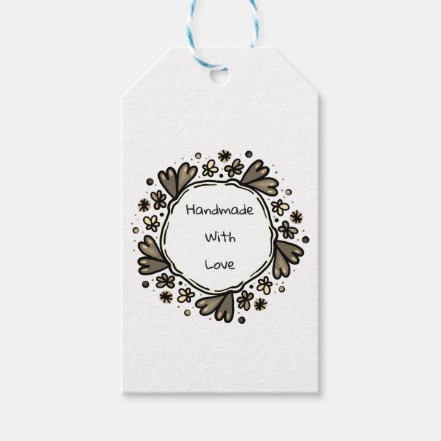Handgjorda med kärlek märkre presentetikett (Framsidan)