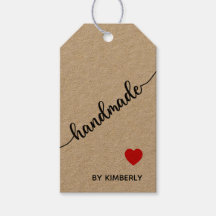 Handgjorda med kärlek minimalistiska presentetiket