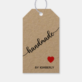 Handgjorda med kärlek minimalistiska presentetiket presentetikett