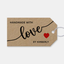 Handgjorda med kärlek minimalistiska presentetiket