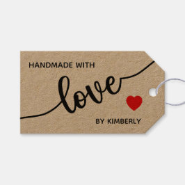 Handgjorda med kärlek minimalistiska presentetiket presentetikett
