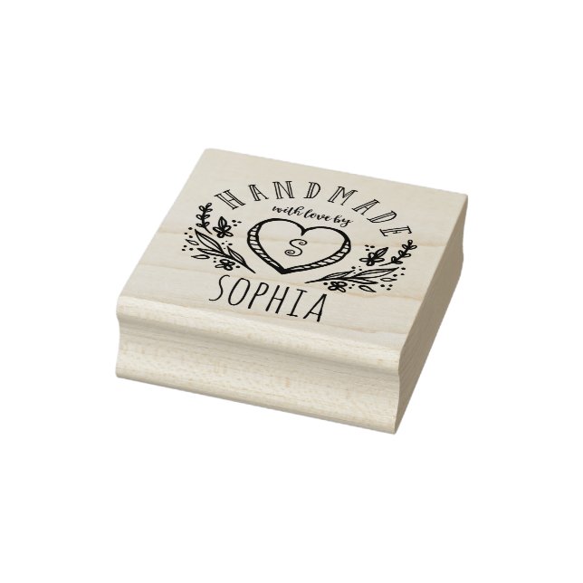 Handgjorda med Kärlek Sketched Blommigts Heart Mon Stämpel (Stämpel)