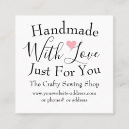 Handgjorda med Kärlek småskalig hantverksutrustnin Fyrkantigt Visitkort