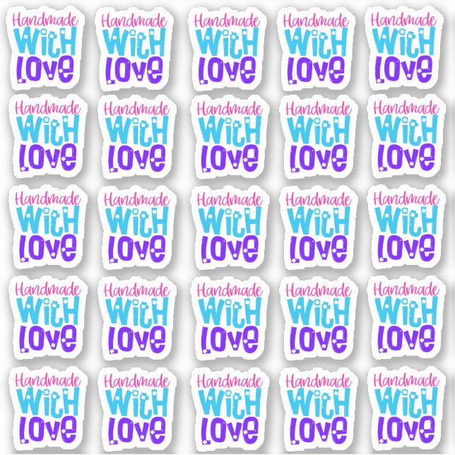 Handgjorda med Kärlek-vinylstomme Klistermärken (Framsida)