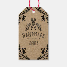 Handgjorda med skissade Blommigtar och saxar från  Presentetikett