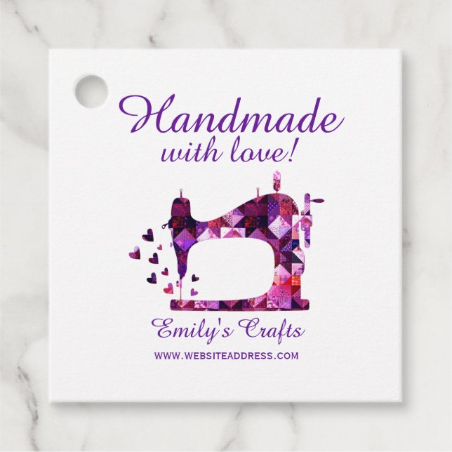 Handgjorda med sybåtar av Kärlek Gåvor Etiketter (Framsida)