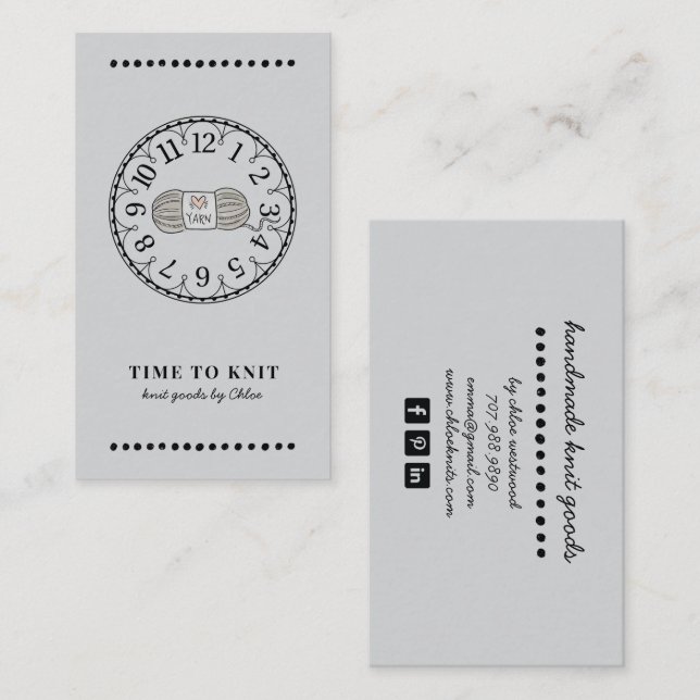 Handgjorda varor i Sticka Visitkort (Fram/baksida)