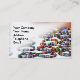 Handgjort färgrikt exponeringsglas pryder med visitkort